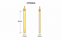 Gold Filled Mini Bar Pendant Charm, Minimalist Rectangle Stick Charm, Vertical Bar Necklace Pendant for Jewelry Making, Gift for Her, CP046A