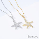 24K Gold Filled Starfish Charm Pendant, Micro Pave Cubic Zirconia Sea Starfish Charm, Ocean Charm, Sealife Charm, Bracelet Charm, 26x22mm, CP086