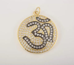 18K Gold Filled Om Necklace, a Mystical, Energy and Spiritual Gift For My Yoga Teacher, 18K Gold Symbolic for Buddhist Friend, Gold Aum Charm CP092