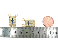 Cross Colored CZ Micro Pave Charm Pendant, Cross Tag Pendant, Cross Charm, Cross Pendant, Cross, Cubic Zirconia, 21x12mm, CP1047