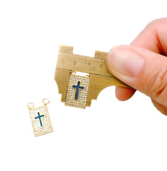 Cross Colored CZ Micro Pave Charm Pendant, Cross Tag Pendant, Cross Charm, Cross Pendant, Cross, Cubic Zirconia, 21x12mm, CP1047