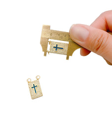 Cross Colored CZ Micro Pave Charm Pendant, Cross Tag Pendant, Cross Charm, Cross Pendant, Cross, Cubic Zirconia, 21x12mm, CP1047