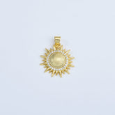 18K Gold Filled Sun Cubic Zirconia Micro Pave Charm Pendant, CP1056