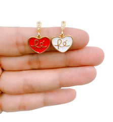 Good Faith Enamel Charm, Enamel RE Alphabet On Oval Pendant/Charm, 18K Gold CZ Micro Pave pendant, Enamel pendant, 14mm, CP1118