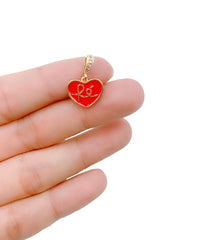 Good Faith Enamel Charm, Enamel RE Alphabet On Oval Pendant/Charm, 18K Gold CZ Micro Pave pendant, Enamel pendant, 14mm, CP1118