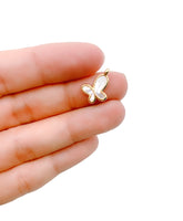 Butterfly Charm Pendant, 18K Gold Shell Butterfly Pendant, Butterfly Charm, Butterfly Pendant, Mother of Pearl, 11x10mm, CP1119