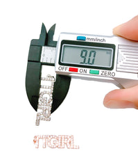 ITGirl Tag Charm Pendant, CZ Micro Pave Dog Tag Pendant, Tag Charm, Dog Tag Charm, Charm Necklace, Cubic Zirconia, 34x9mm, CP1121