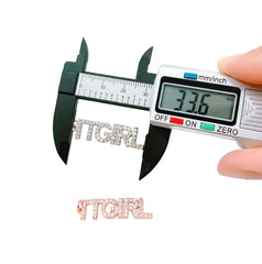 ITGirl Tag Charm Pendant, CZ Micro Pave Dog Tag Pendant, Tag Charm, Dog Tag Charm, Charm Necklace, Cubic Zirconia, 34x9mm, CP1121