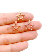 18k Gold Shining Star Pendant, Celestial Sky Charm, Galaxy Pendant, Charm Gold Filled Pendant, Celestial Jewelry 13mm, CP1124