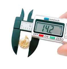 18K Gold Marijuana Charm Pendant, Freshwater Pearl Cannabis Charm Pendant, CZ Micro Pave Marijuana Pendant, Weed, 14mm, CP1127