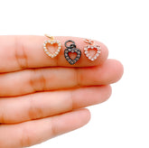 Heart Charm Pendant, 18K Gold CZ Micro Pave Heart Pendant, Heart Charm, Heart Pendant, Heart Necklace, Cubic Zirconia, 11x9mm, CP1134