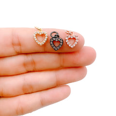 Heart Charm Pendant, 18K Gold CZ Micro Pave Heart Pendant, Heart Charm, Heart Pendant, Heart Necklace, Cubic Zirconia, 11x9mm, CP1134