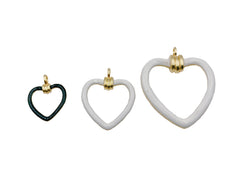 Dainty Enamel Heart Charm, Gold Filled Over Brass Heart Pendant for Necklace Bracelet Charm for Jewelry Making Supply, 25/35/50mm, CP1147