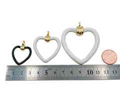 Dainty Enamel Heart Charm, Gold Filled Over Brass Heart Pendant for Necklace Bracelet Charm for Jewelry Making Supply, 25/35/50mm, CP1147