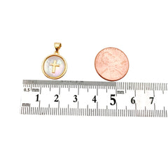 White Shell Cross Charm Pendant, Cross Charm, Cross Necklace, Charm Bracelet, Cross Bracelet, Religious Pendant, Cross, 14mm, CP1157