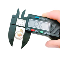 18k Gold Pearl Charm White Round Pearl, Micro Pave Hamsa and Lips Pearl Drop Bracelet Pearl Beads, Gold Filled Findings 13mm, CP1169