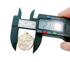 24K Gold Filled Enamel Unicorn Charm, CZ Micro Pave Unicorn Pendant, Unicorn Pendant, Cubic Zirconia, Pegasus Charm For Kids, 22mm, CP1176