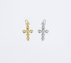 22K Gold Filled Cross Charm, Plain Faith Crucifix Pendant Religious Jewelry for Necklace Making Supplies, Cross Pendant, 10mm, CP1183