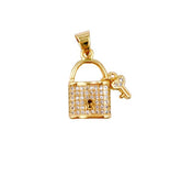 24K Gold Filled Dainty Padlock Lock Charm Gold Filled Best Friend Charm, Love Charm Bracelet, Gold Lock Charm for Necklace Earring, 10mm, CP1203