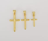 18K Gold Filled Simple Classic Cross Charm, CP1204