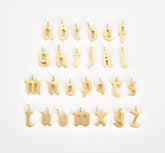 18K Gold Filled Personalized Gothic Initial Letter Charm, Old English Font Initial Letters Pendant, Alphabet Charm, CP1209
