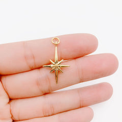 18K Gold Filled Dainty North Star Charm, CP1239
