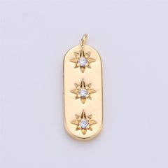 14K Gold Filled Dainty Triple Star Charm, CP1243