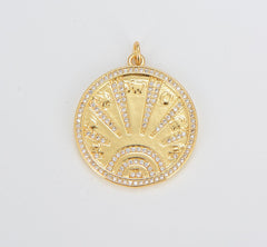 14K Gold Filled Lucky Coin Talisman Charm CP1251