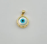 18K Gold filled Evil Eye Charm, Extra Tiny Evil Eye Pendant Charm Eye of RA Minimalist Jewelry Gift for Her Bridal Necklace Component, CP1265