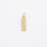 18K Gold Filled Micro Pave Love Word Charm Rectangle Drop Pendant Long Lover Girl Charm for Necklace Earring Component, 15x4mm, CP1285