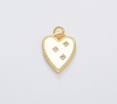 14K Gold Filled Heart Charm Medallion Pendant, Gold Necklace Pendant for Necklace Bracelet Charm Component Supply, 20x14mm, CP1296