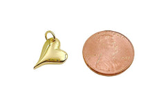 14K Gold Filled Heart Charm Medallion Pendant, Gold Necklace Pendant for Necklace Bracelet Charm Component Supply, 12mm, CP1301