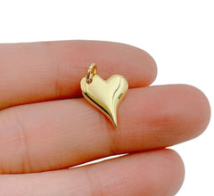 14K Gold Filled Heart Charm Medallion Pendant, Gold Necklace Pendant for Necklace Bracelet Charm Component Supply, 12mm, CP1301