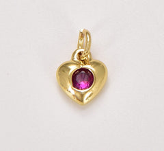 18K Gold Filled Dainty Cubic Heart Pendant, Valentine Gift for Her, Heart Charm for Necklace Bracelet Earring Jewelry Making, 7mm, CP1320