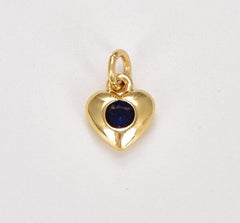 18K Gold Filled Dainty Cubic Heart Pendant, Valentine Gift for Her, Heart Charm for Necklace Bracelet Earring Jewelry Making, 7mm, CP1320