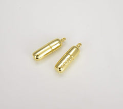 18K Gold Filled Dainty Pill Bar Pendant, Love Happy Hope Words Charm, Pendant for Bracelet Necklace Earring Component Supply, CP1339