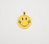 18K Gold Filled Enamel Happy Face Charm Emoji Charm Gold Smile Charm Pendant Smiley Face Charms for Necklace Earring Bracelet Supply, CP1340