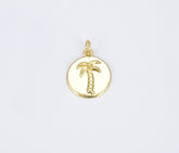 Dainty 18K Gold Palm Tree Charm, Coconut Tree Charm Pendant, Beach Charm, Tree Charm for Necklace Bracelet Jewelry Making, CP1352