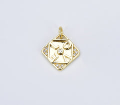 18K Gold Filled Love Words Pendant Charm, LOVE Words Charm Tag Jewelry for Necklace Bracelet Earring Component Supply, 12mm, CP1355