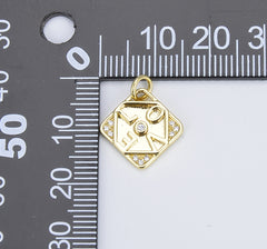 18K Gold Filled Love Words Pendant Charm, LOVE Words Charm Tag Jewelry for Necklace Bracelet Earring Component Supply, 12mm, CP1355