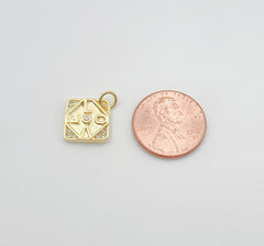 18K Gold Filled Love Words Pendant Charm, LOVE Words Charm Tag Jewelry for Necklace Bracelet Earring Component Supply, 12mm, CP1355