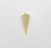 18K Gold Elongated Heart Charm, Valentines Gift for Her, Gold Necklace Pendant for Necklace Bracelet Charm Component Supply, CP1357