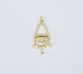 Teardrop Evil Eye Charm, 18K Gold Filled Water Drop Necklace Charm, Evil Eye Jewelry for Necklace Bracelet Earring Component Supply, CP1358
