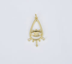 Teardrop Evil Eye Charm, 18K Gold Filled Water Drop Necklace Charm, Evil Eye Jewelry for Necklace Bracelet Earring Component Supply, CP1358