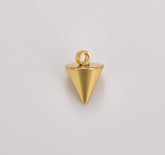 Dainty Pendulum Charm 18K Gold Spike Jewelry Making, Gold Jewelry Component, 9x7mm, CP1359