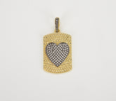 18K Gold Dainty Heart Tag Charm, Valentines Gift for Her, Love Charm for Necklace Bracelet Jewelry Making Supply, 29x18mm, CP1361