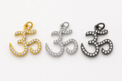 Gold Filled Om Charm Pendant, Spiritual Yoga & Meditation Jewelry, Necklace or Bracelet Link, DIY Craft Gift, CP1370