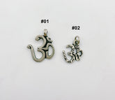 Antique Silver Ohm Charm, Spiritual Religious Ohm Symbol, Religion Charm Silver Buddhism Charm for Necklace Bracelet Jewelry Making, CP1384