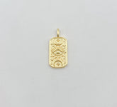 Evil Eye Charm Tag Pendant, Dainty 18K Gold Evil Eye Charm for Bracelet Necklace Pendant Earring Findings for Jewelry Making, CP1404