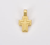 18K Gold Filled Dainty Matte Gold Cross Charm, Small Cross Pendant, Cross Pendant for Necklace Bracelet Charm Religious Jewelry, CP1410